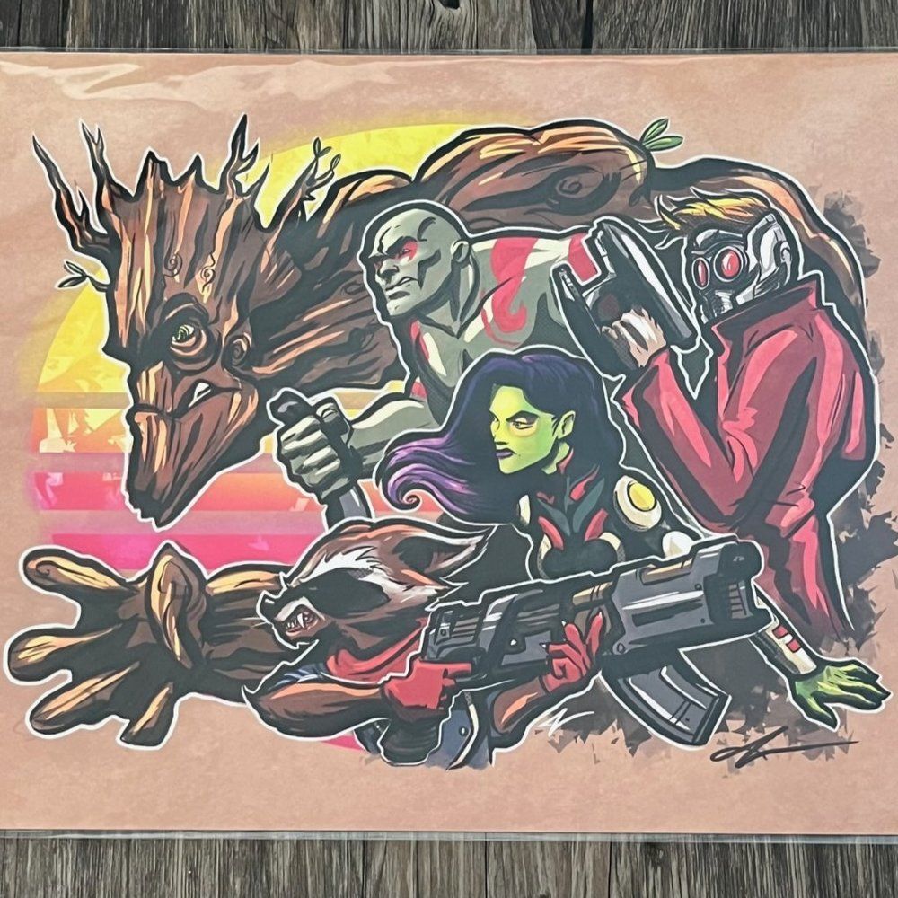 Guardians of The Galaxy 11x14 Art Print 162/350 BAM! Box Signed by Artist